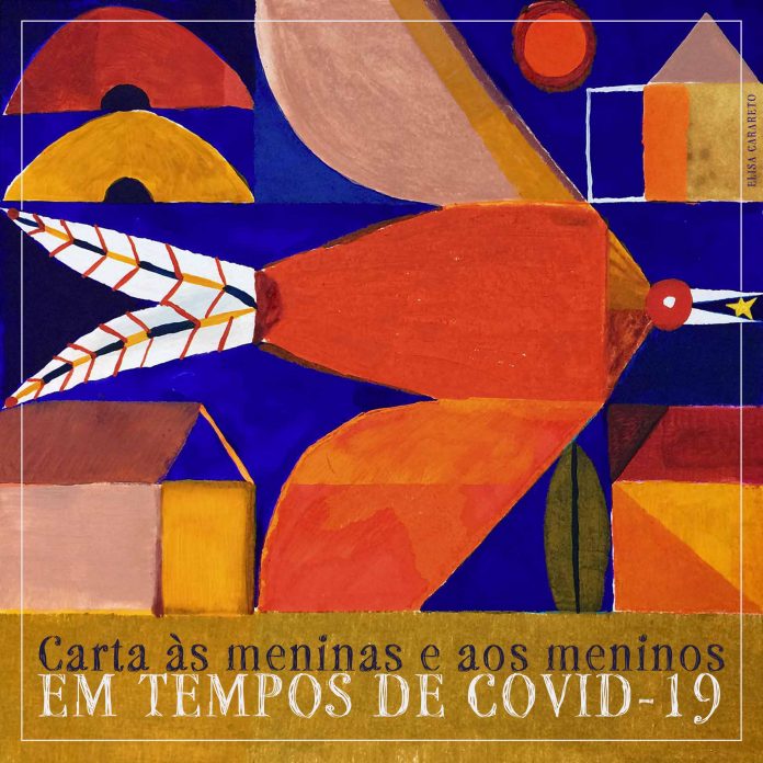Imagem mostra capa da Carta às meninas e aos meninos em tempos de Covid-19, que explica o coronavírus para as crianças.