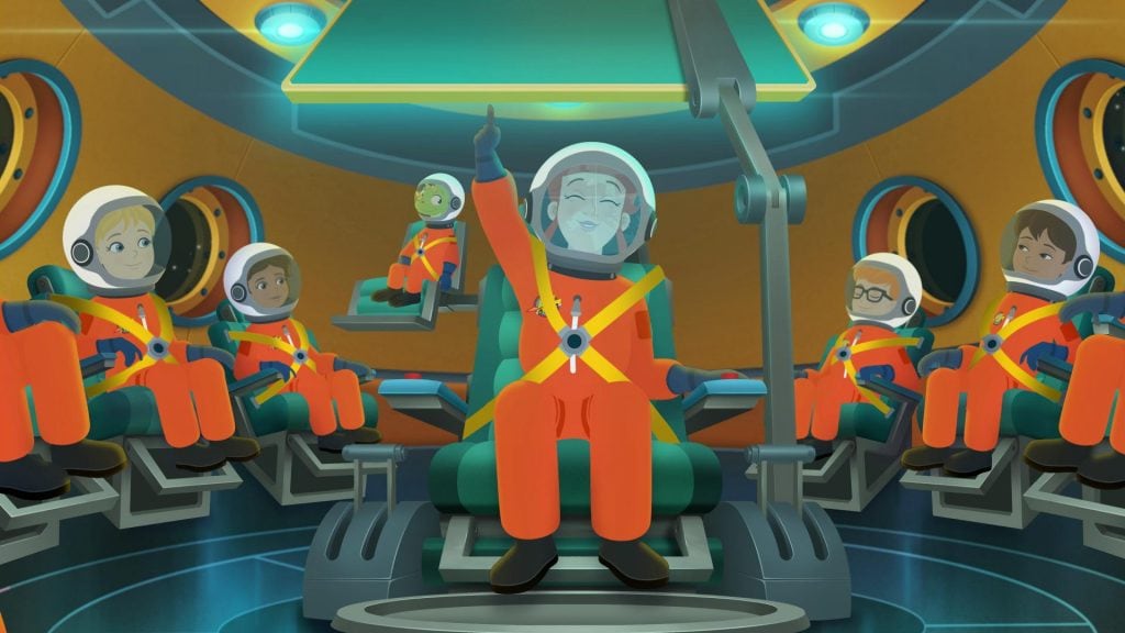Imagem de divulgação do desenho "O Ônibus Mágico Decola Novamente - Rumo ao Espaço", que está entre as estreias infantis da Netflix em agosto. 