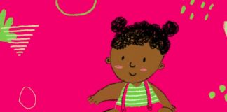 4 livros digitais sobre marcos motores nos bebês e sua relação com certas doenças raras; imagem de fundo rosa mostra bebê de cabelo preto sentada