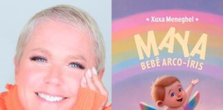 Xuxa lança livro infantil com temática LGBTQI+; imagem mostra Xuxa e a capa de seu livro infantil 