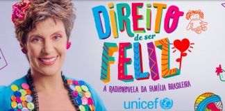 Unicef lança radionovela para mães, pais e famílias; atriz Andrea Soares, que faz a personagem Jussara aparece ao lado do nome da radionovela 
