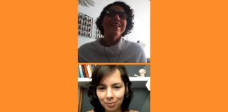 Lua Barros conversa com fundadora da cnaguru News, Ivana MOreira, em live em rede social; imagem retirada d alive mostra Lua barros e Ivana durante a conversa