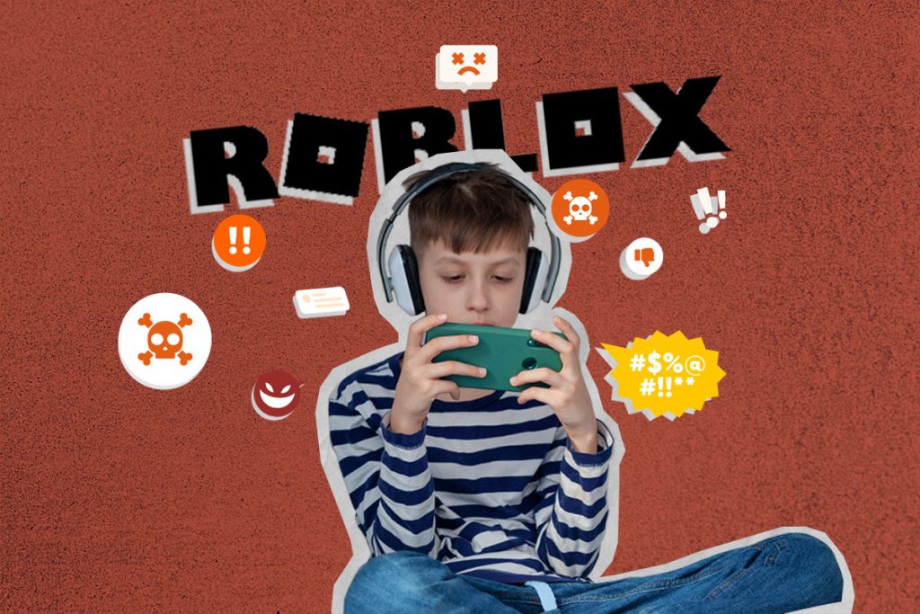 Infiltrados nos games: o perigo do assédio de crianças em jogos online; criança com fones de ouvido jogando jogo no celular
