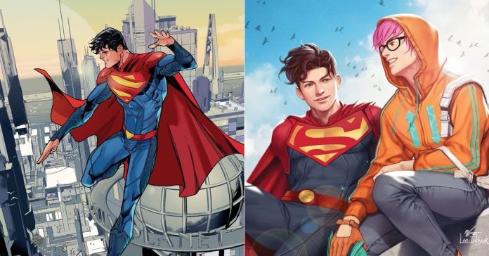 Ilustração dos quadrinhos com Superman e amigo; Superman bissexual: como os pais lidam com isso
