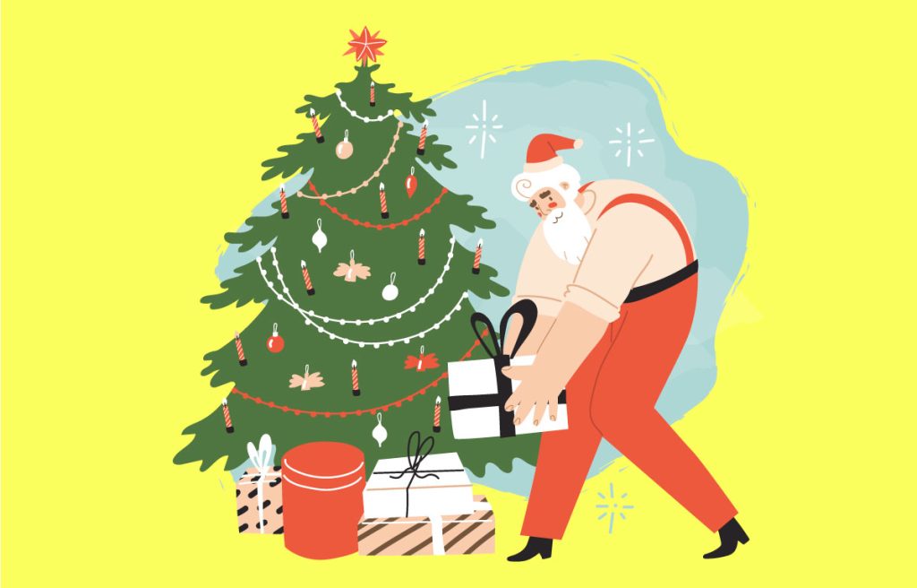 Você diz a seu filho que Papai Noel existe e traz presentes para diexar na árvore de Natal, conforme mostra ilustração?