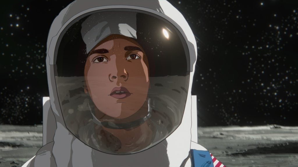 Cena do filme "Apollo 10 e Meio: Aventura na Era Espacial", um dos filmes infantis da Netflix para 2022