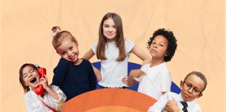 5 crianças diferentes aparecem em semi círculo como forma de ilustrar os 5 tipos de filhos, segundo método Corpo explica