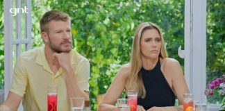 Fernanda Lima e Rodrigo Hilbert durante o Bem Juntinhos,, programa comandado pela dupla no GNT