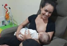 Mari Sena amamentando o filho | Foto: arquivo pessoal