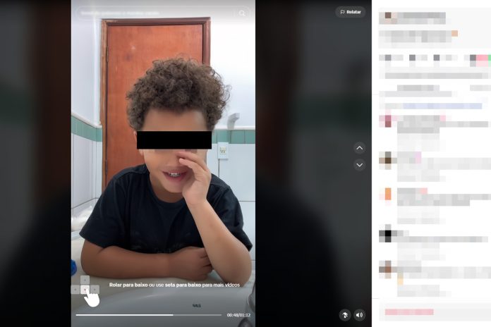 Criança grava vídeo para trend dos palavrões