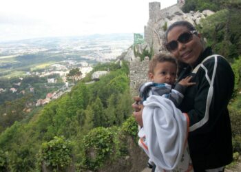 João e eu no Castelo dos Mouros, em Sintra (Portugal)