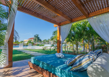 Cabana na área das piscinas do Daj Blue Three Resort & Spa