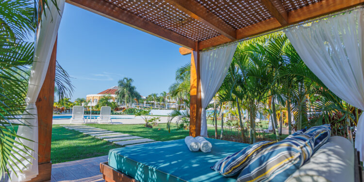 Cabana na área das piscinas do Daj Blue Three Resort & Spa